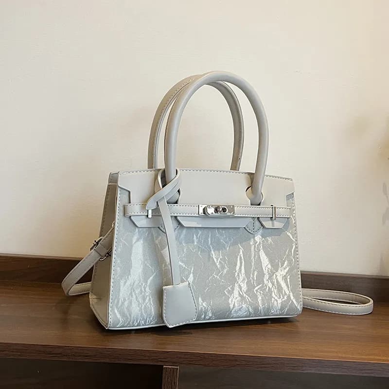 Túi Xách Nữ Dáng Birkin Phối Da